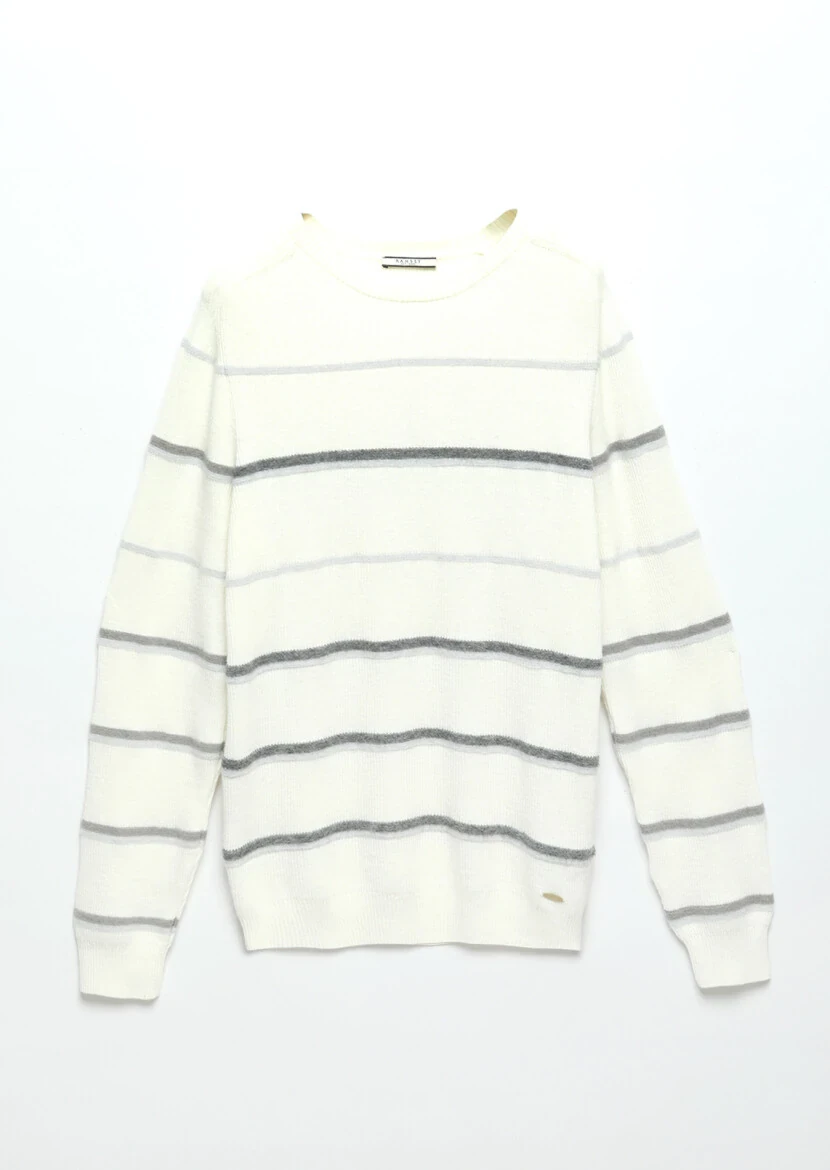 Ecru Knitwear Sweatshirt - 7