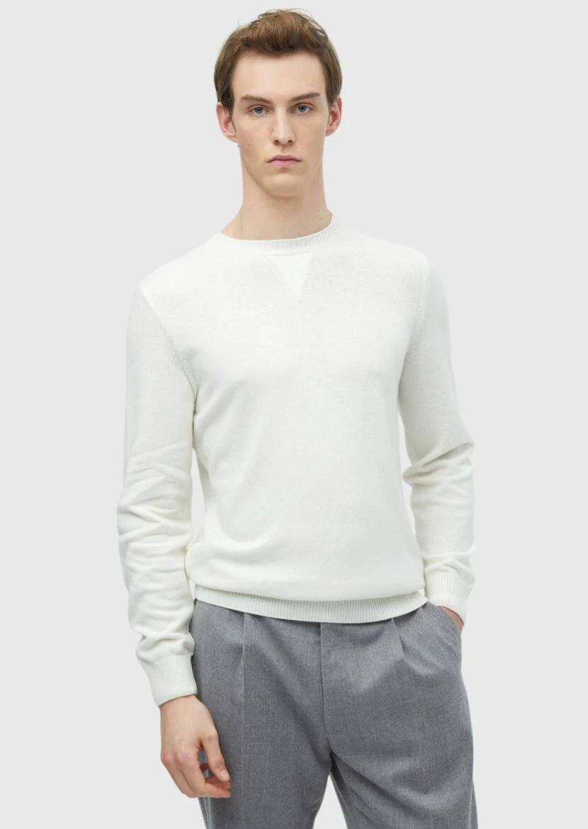 Ecru Knitwear Sweatshirt - RAMSEY