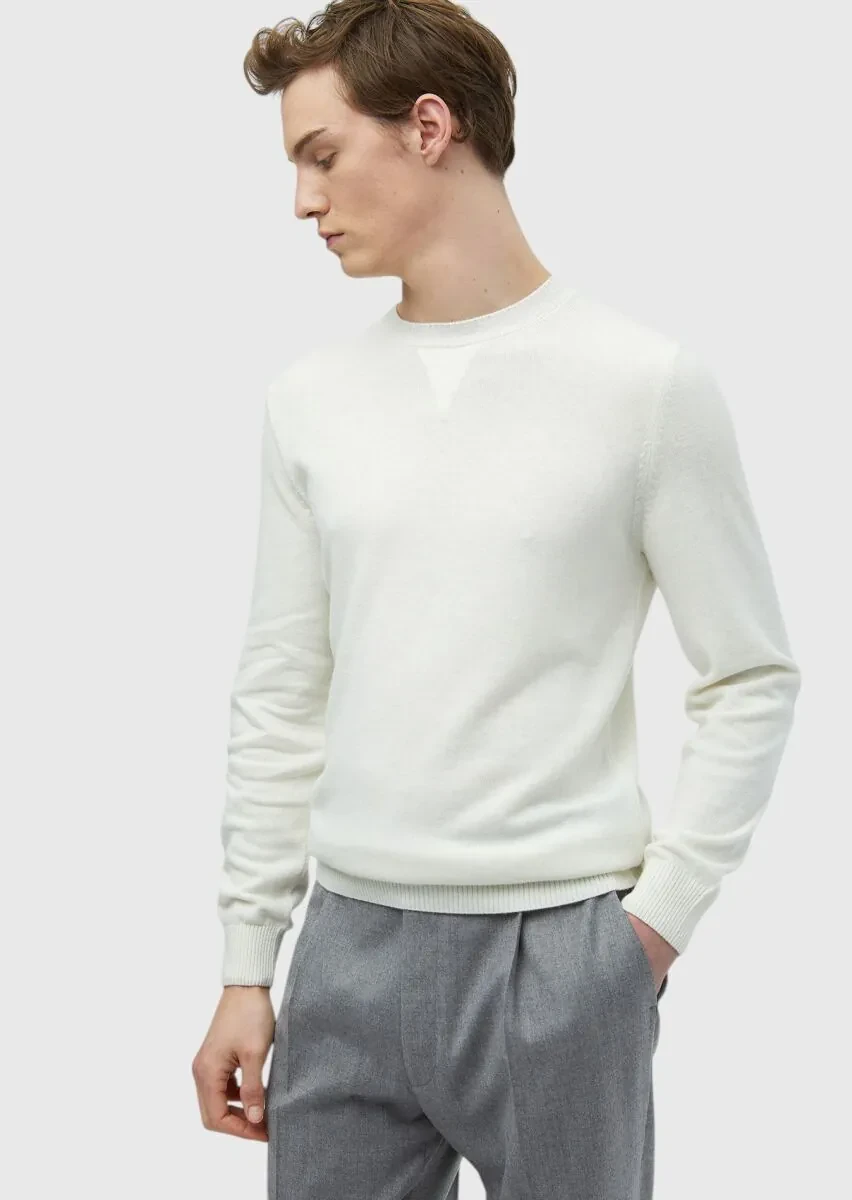 Ecru Knitwear Sweatshirt - 4