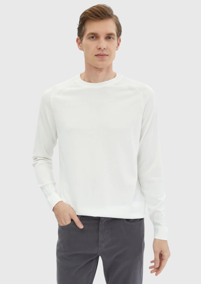 Ecru Knitwear Sweatshirt - 1