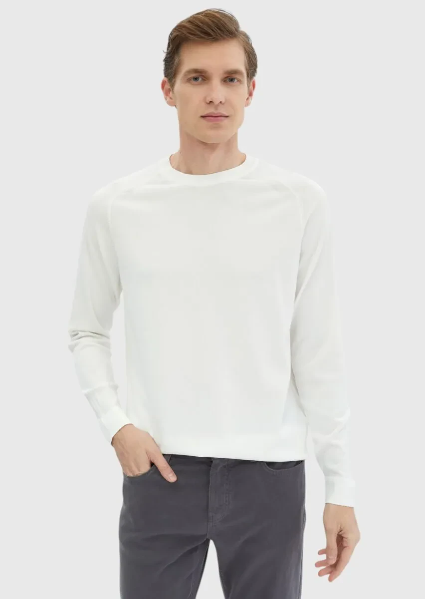 Ecru Knitwear Sweatshirt - 1