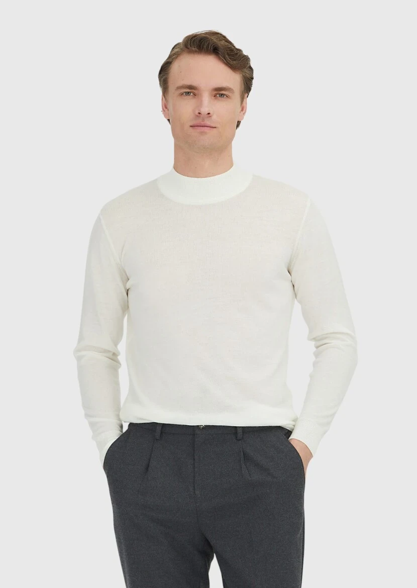 Ecru Knitwear Sweatshirt - 1