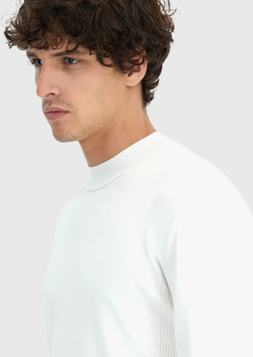 Ecru Knitwear Sweatshirt - 4