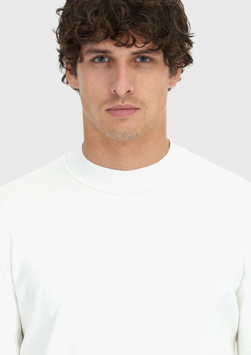 Ecru Knitwear Sweatshirt - 5