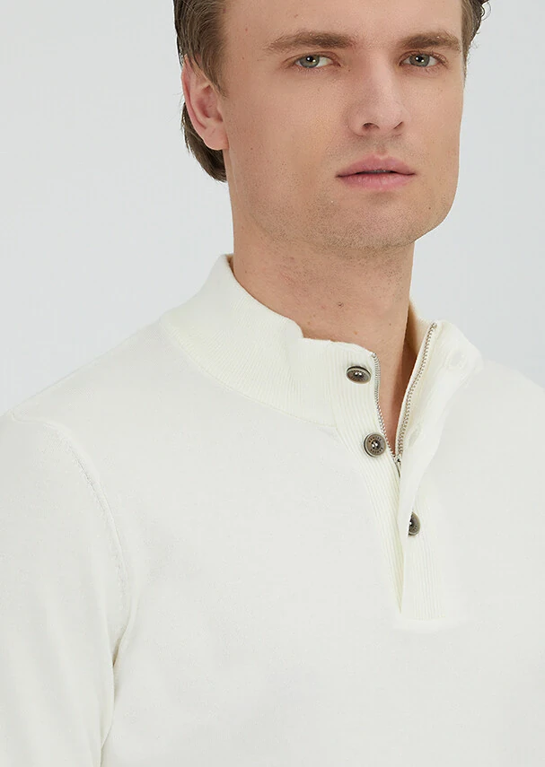 Ecru Knitwear Sweatshirt - 3