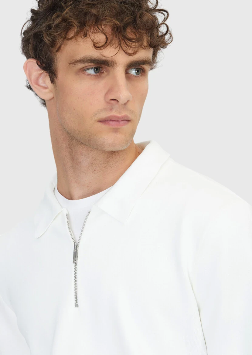 Ecru Knitwear Sweatshirt - 4