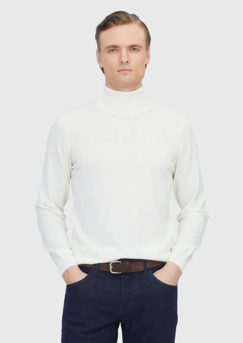 Ecru Knitwear Sweatshirt - 1