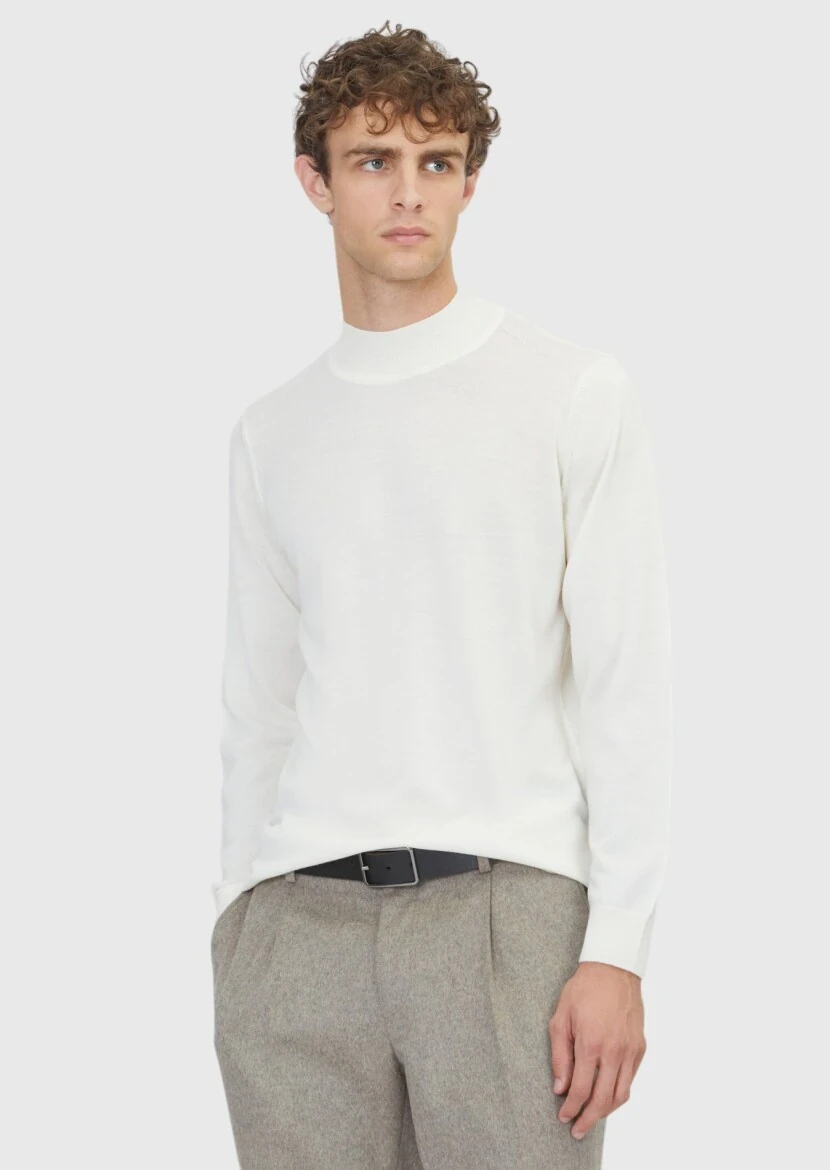 Ecru Knitwear Sweatshirt - RAMSEY
