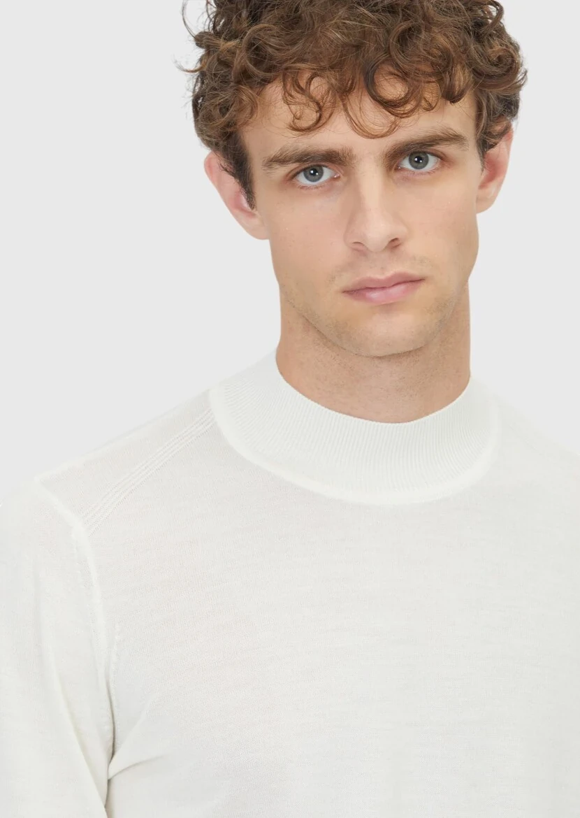 Ecru Knitwear Sweatshirt - 4