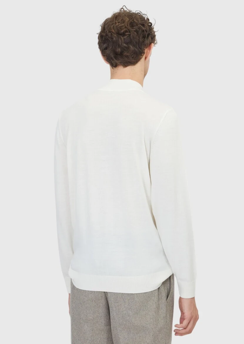 Ecru Knitwear Sweatshirt - 5