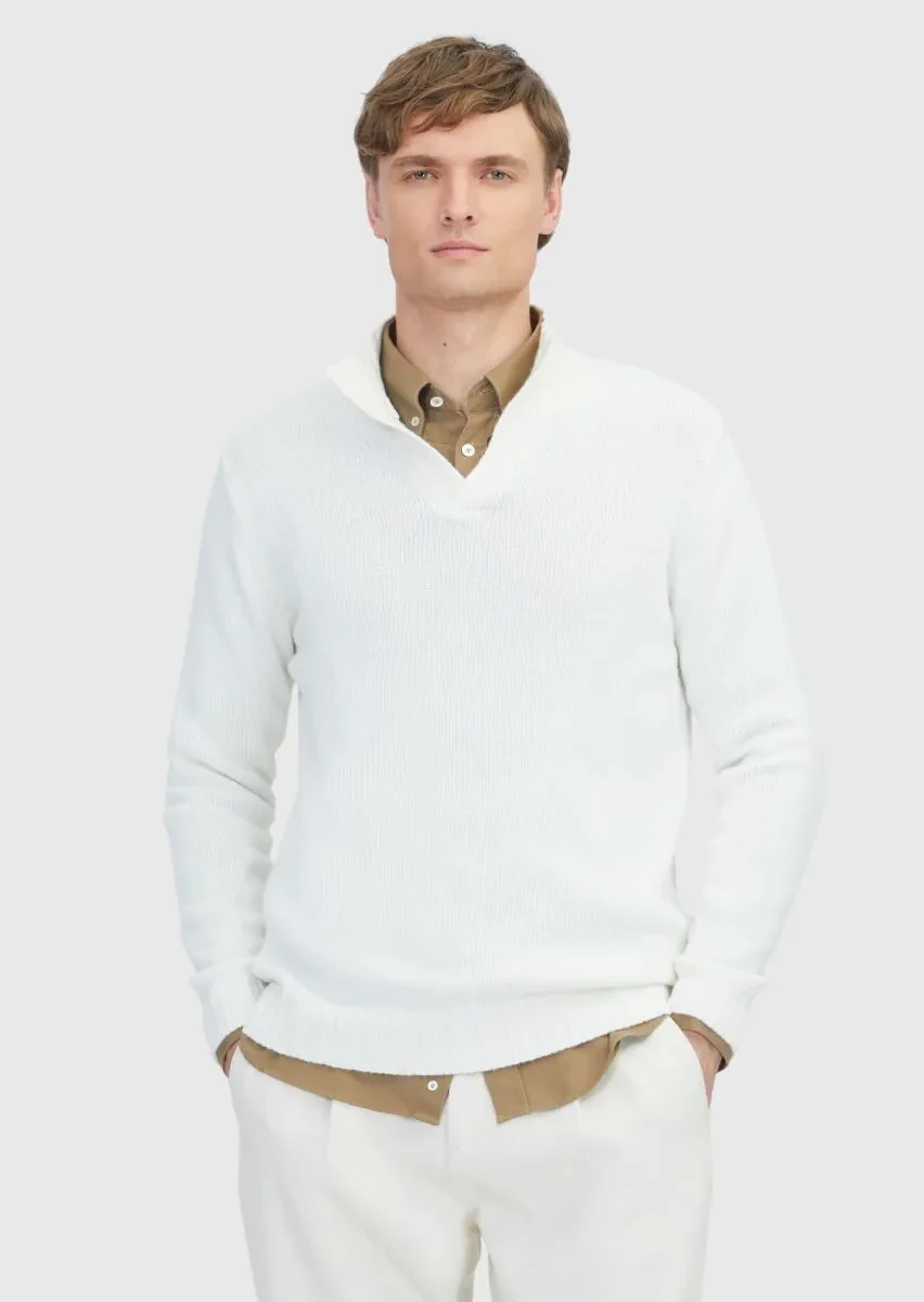 Ecru Knitwear Sweatshirt - 1