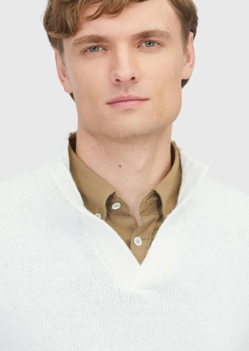 Ecru Knitwear Sweatshirt - 3