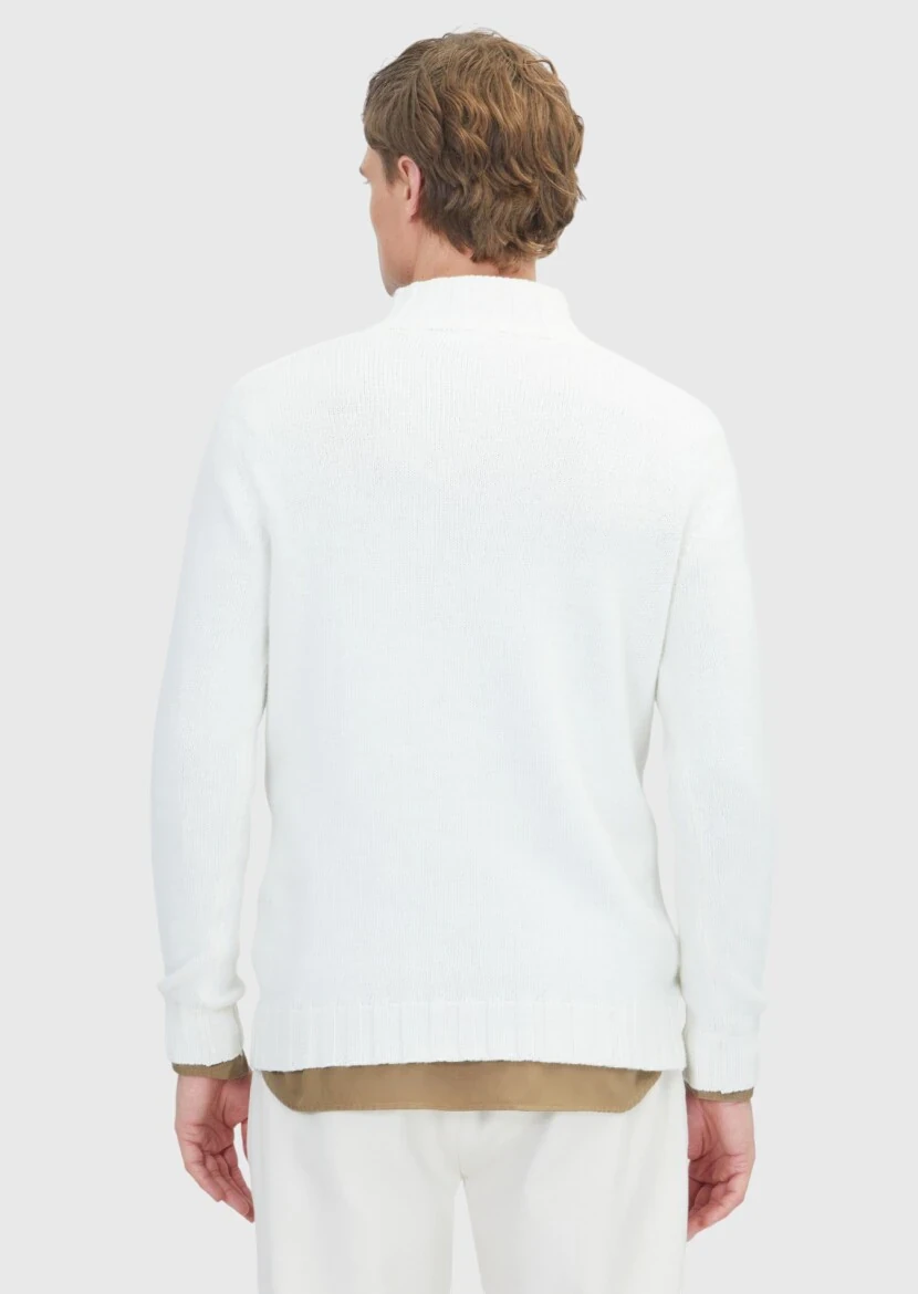 Ecru Knitwear Sweatshirt - 5