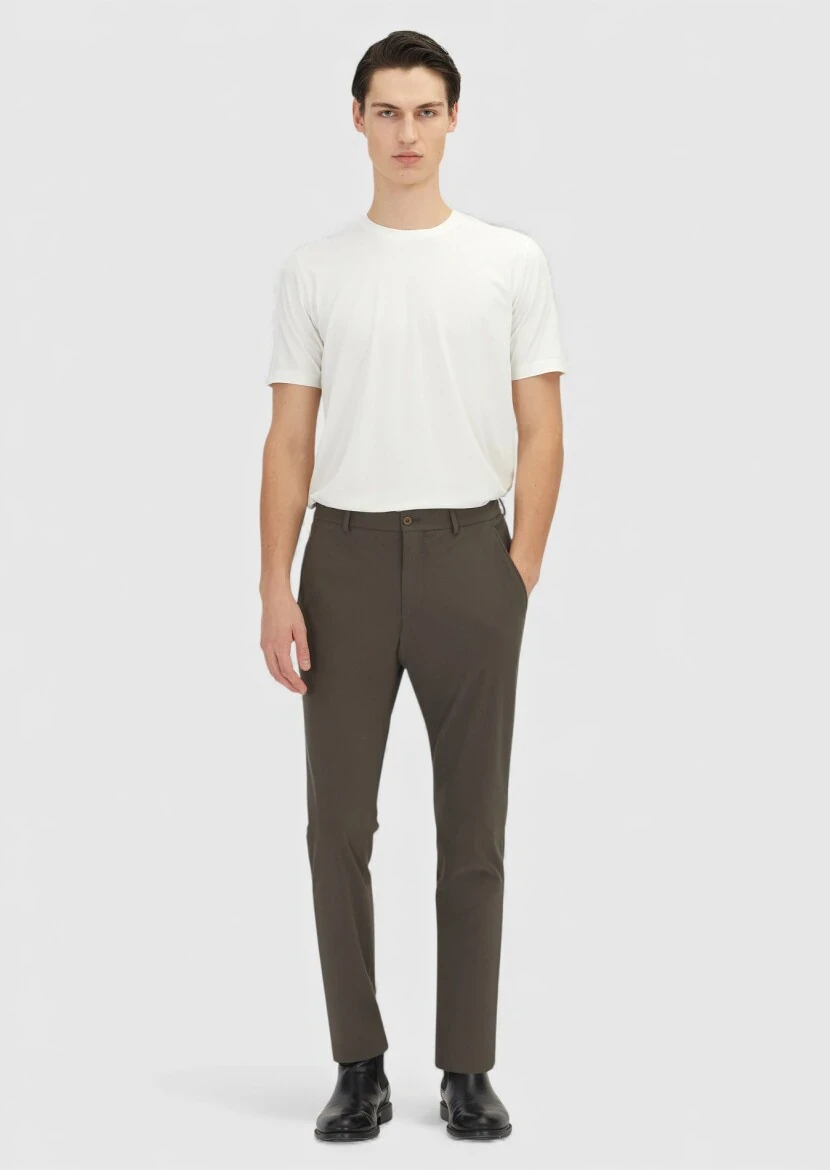 Ecru Plain Crew Neck T-Shirt - RAMSEY