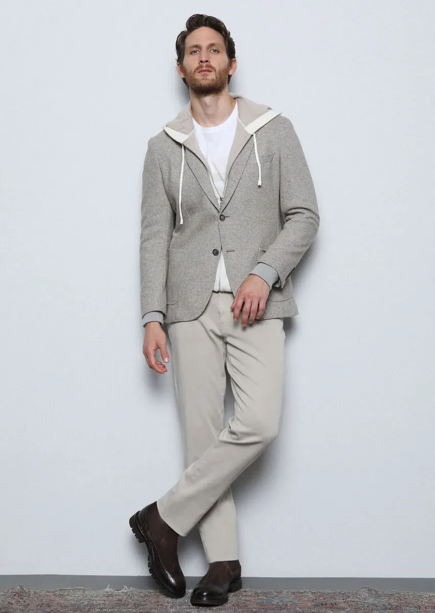 Ecru Plain Knitting Cardigan - 4