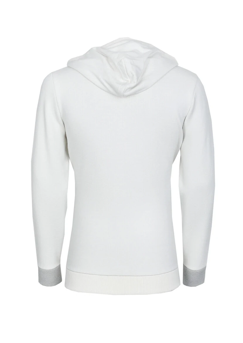 Ecru Plain Knitting Cardigan - 7