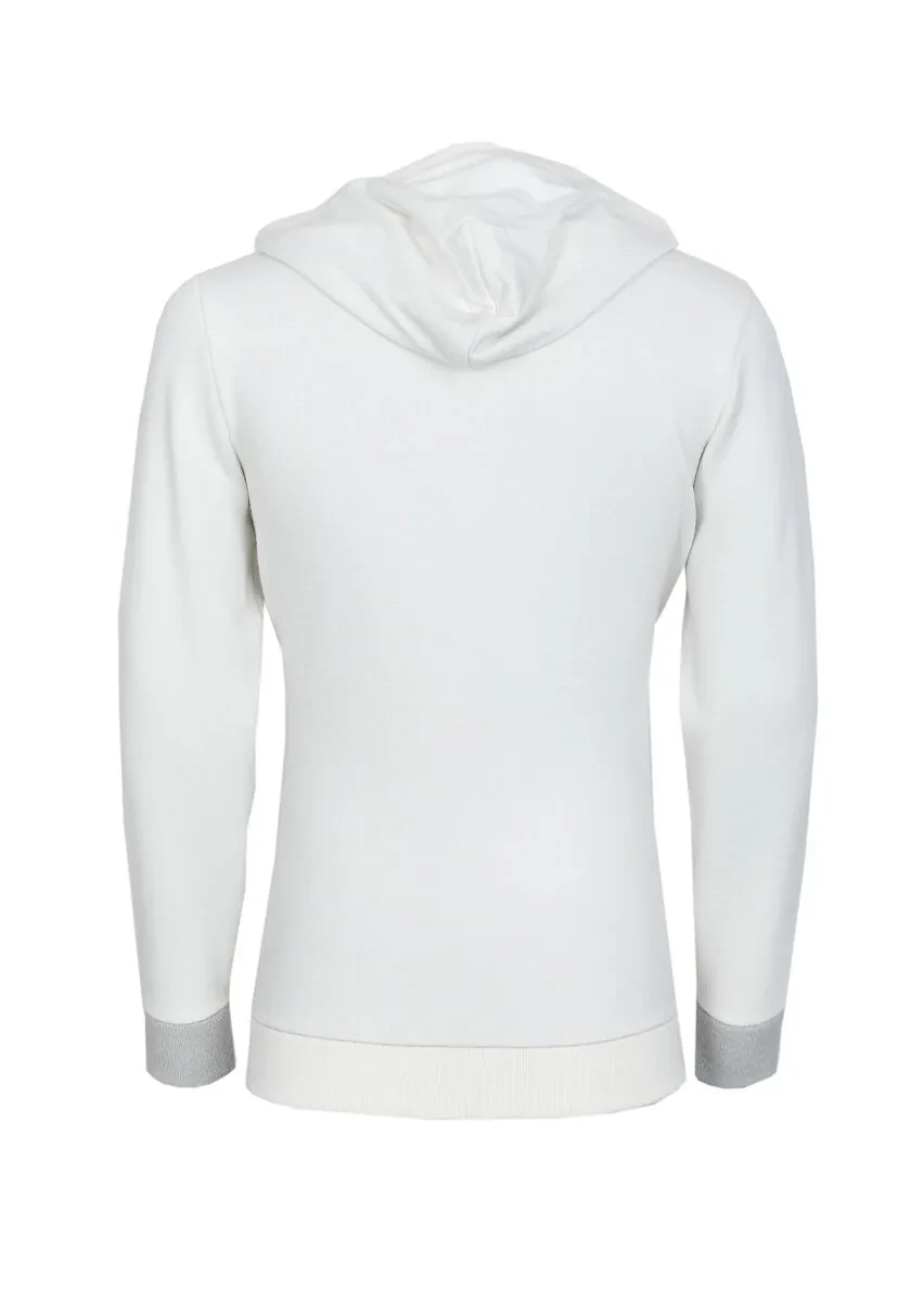 Ecru Plain Knitting Cardigan - 7