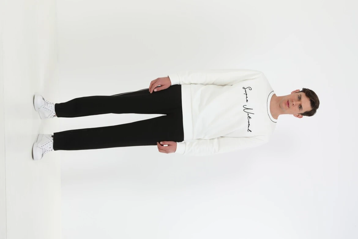 Ecru Plain Sweatshirt - 1