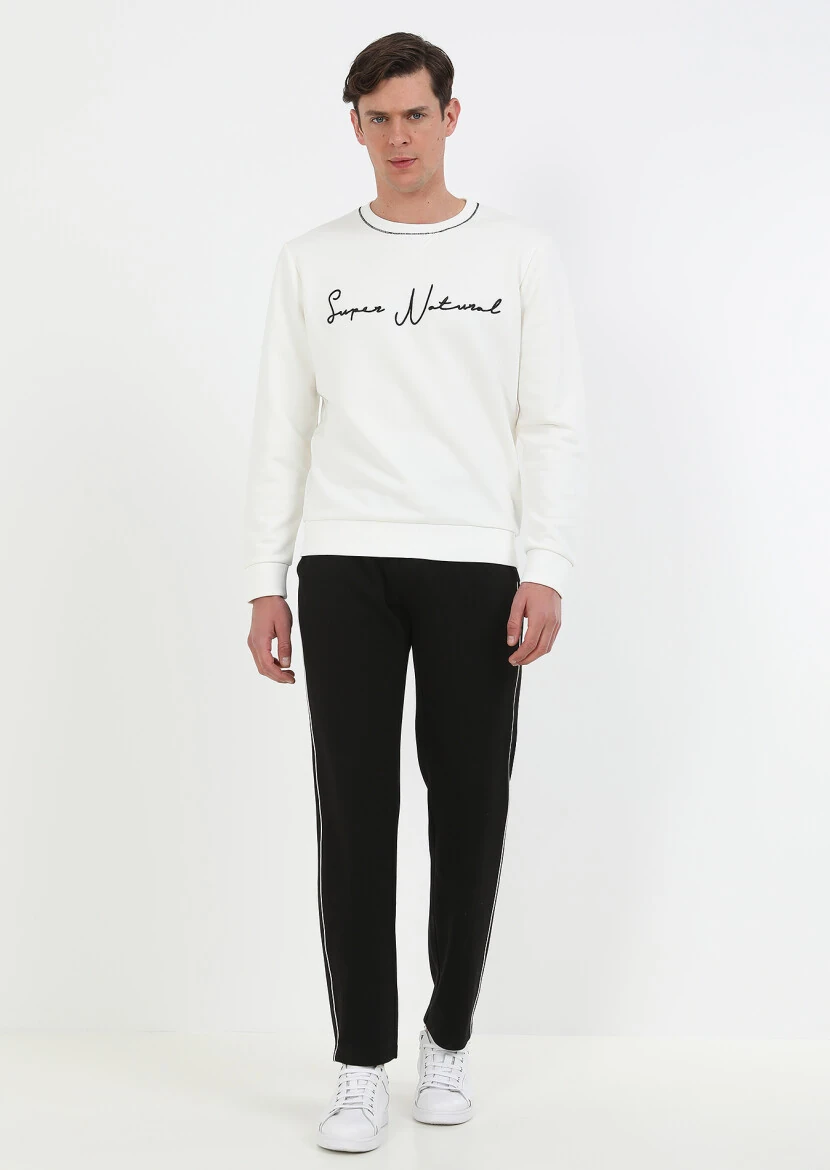 Ecru Plain Sweatshirt - 3
