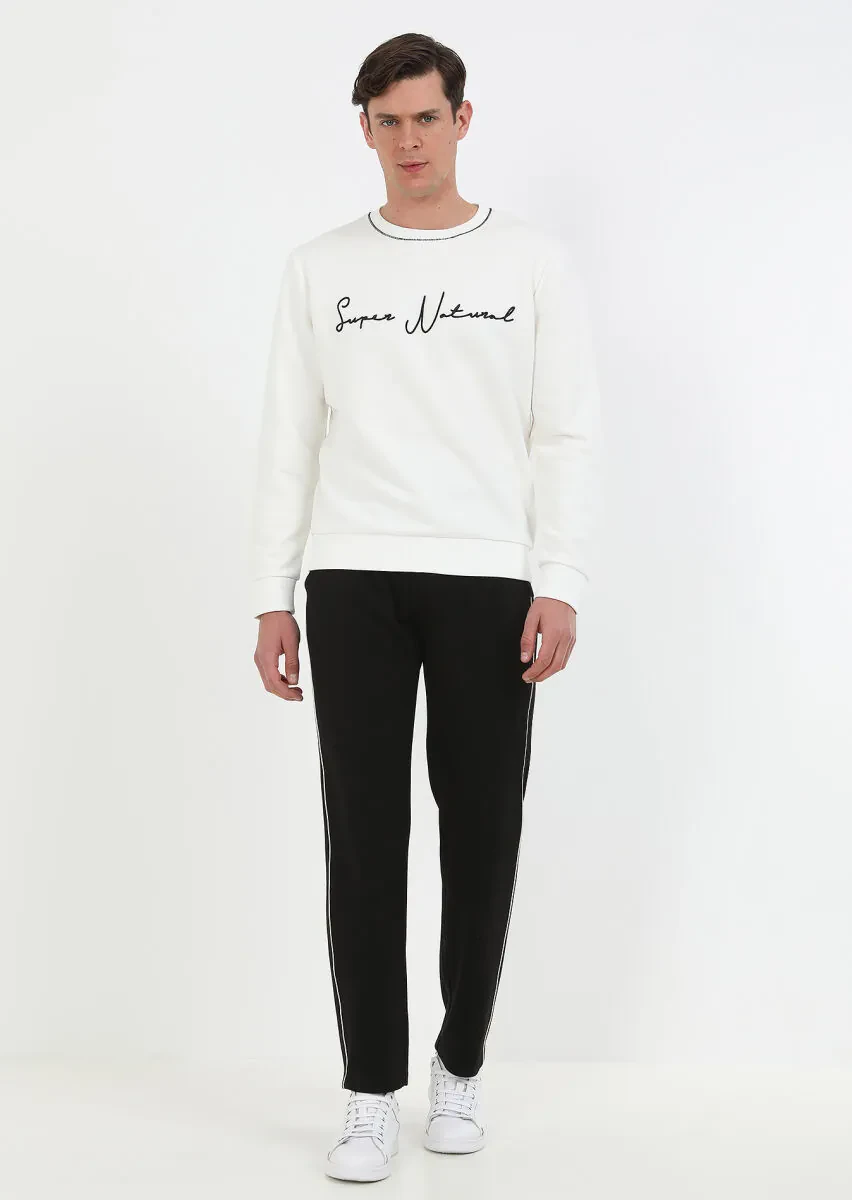 Ecru Plain Sweatshirt - 3