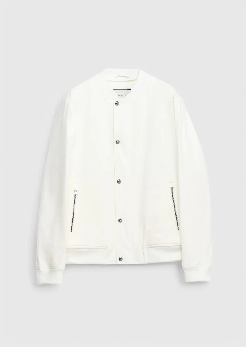 Ecru Regular Fit Turtleneck Casual Weaving Coat - 8