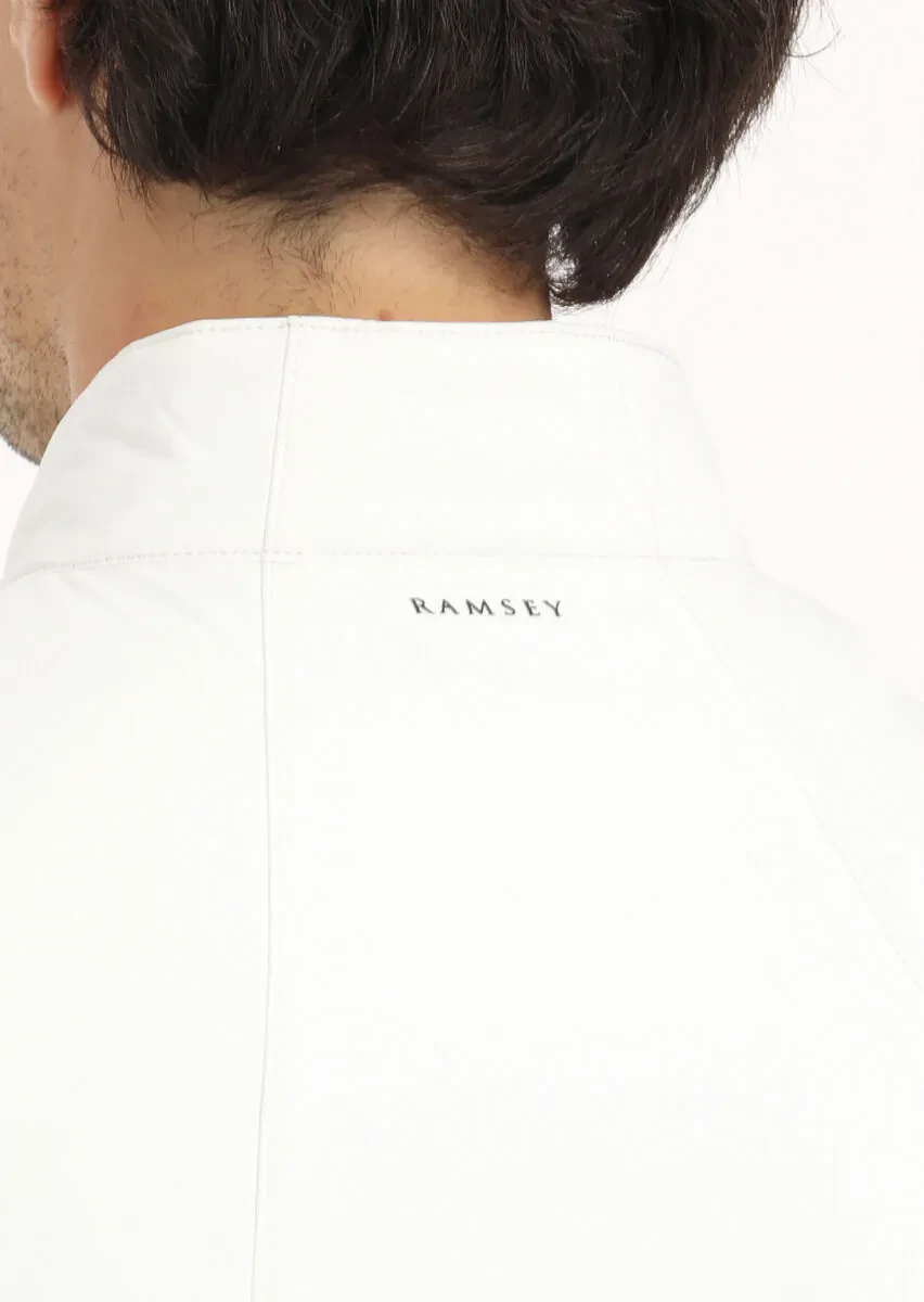 Ecru Regular Fit Turtleneck Casual Weaving Puffer Vest - 5