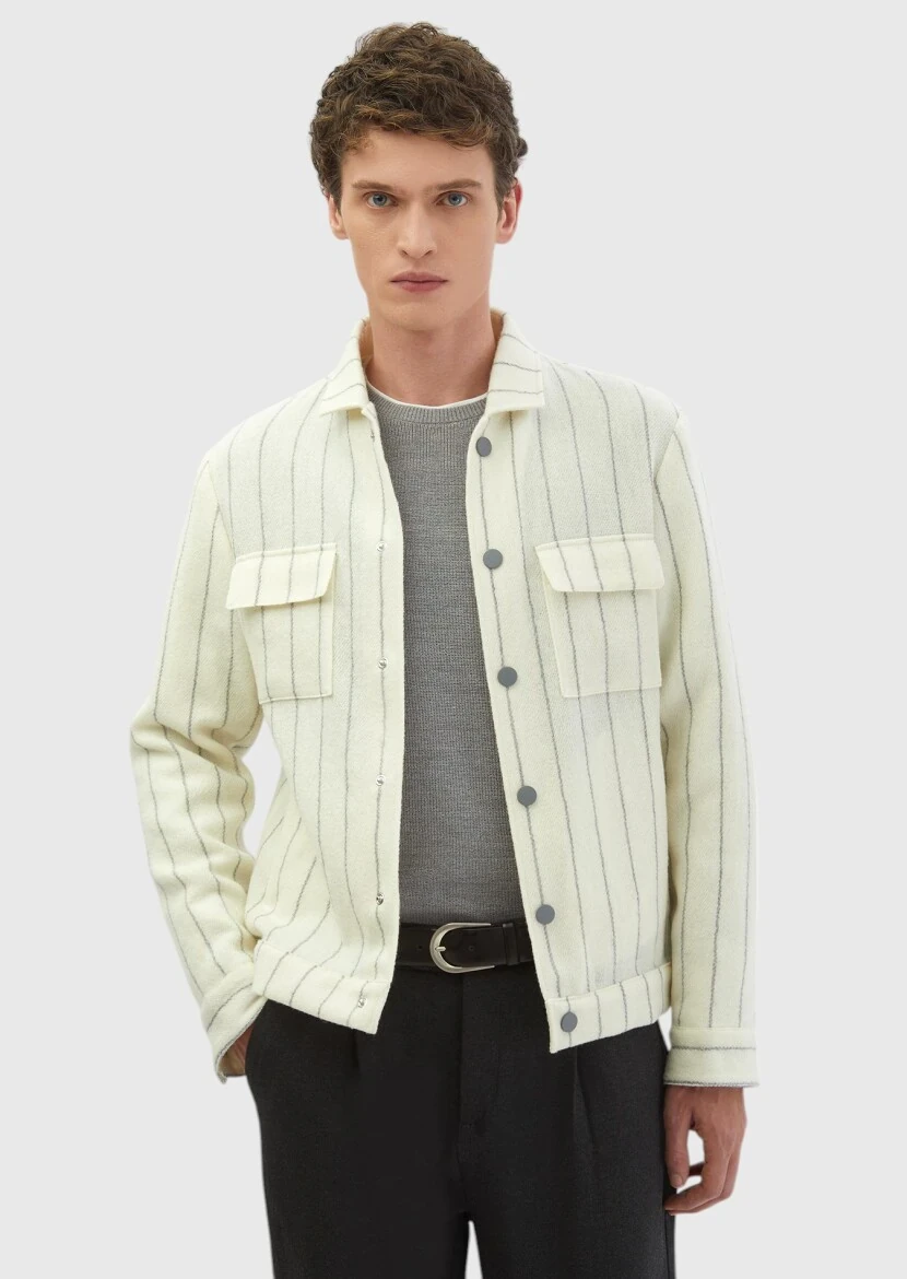 Ecru Shirt Jacket - RAMSEY