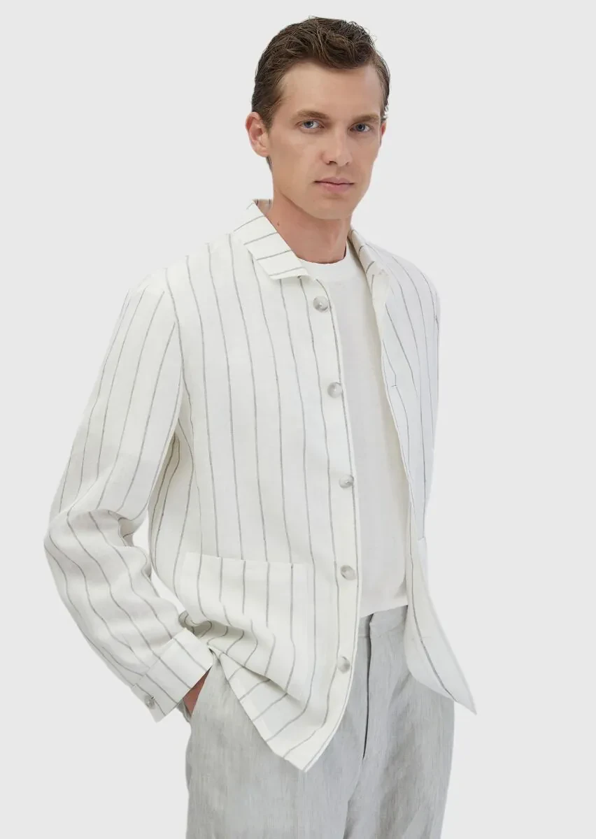 Ecru Shirt Jacket - 1