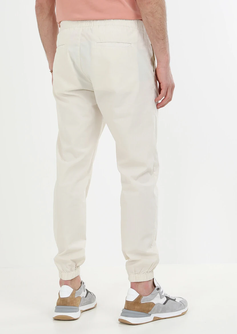 Ecru Weaving Jogging Fit Casual 100% Cotton Trousers - 5