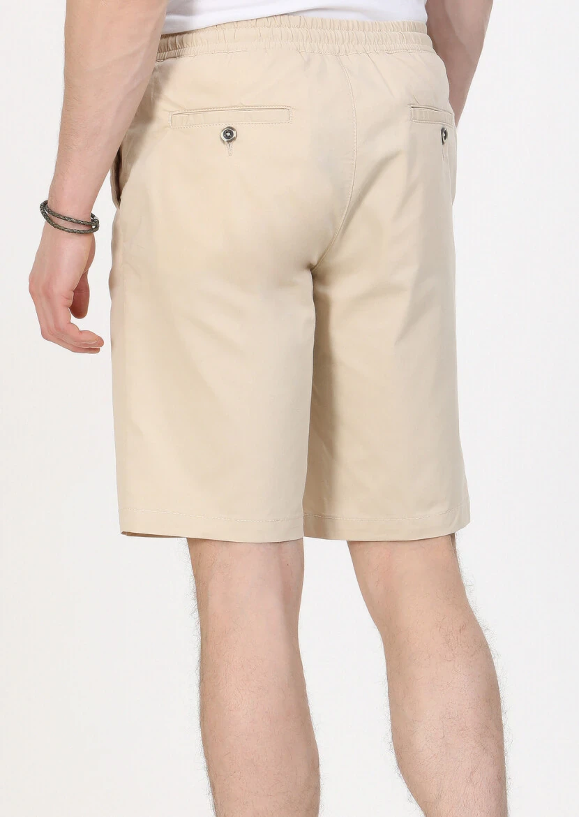 Ecru Weaving Regular Fit Casual Cotton Blended Bermuda - 5