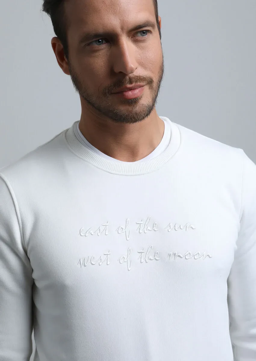 Ekru Baskılı Sweatshırt - 2