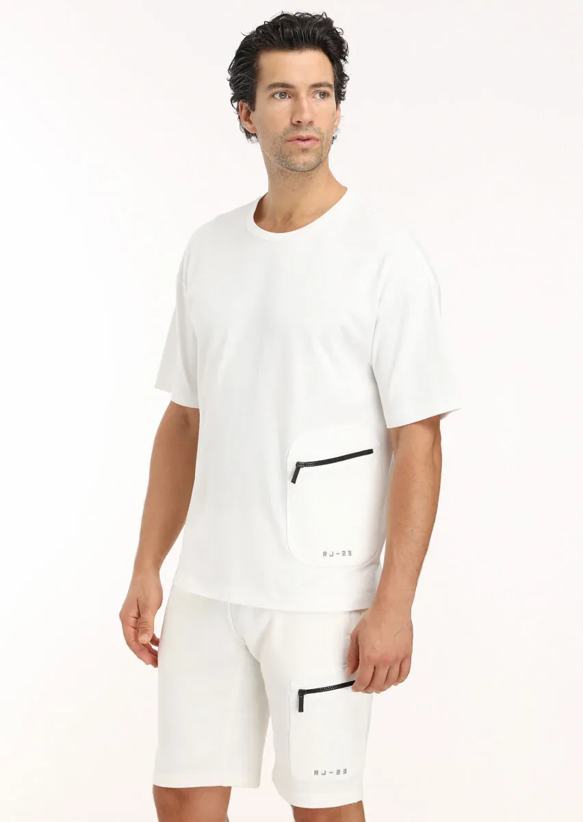 Ekru Bisiklet Yaka Düz Sweatshırt - 3