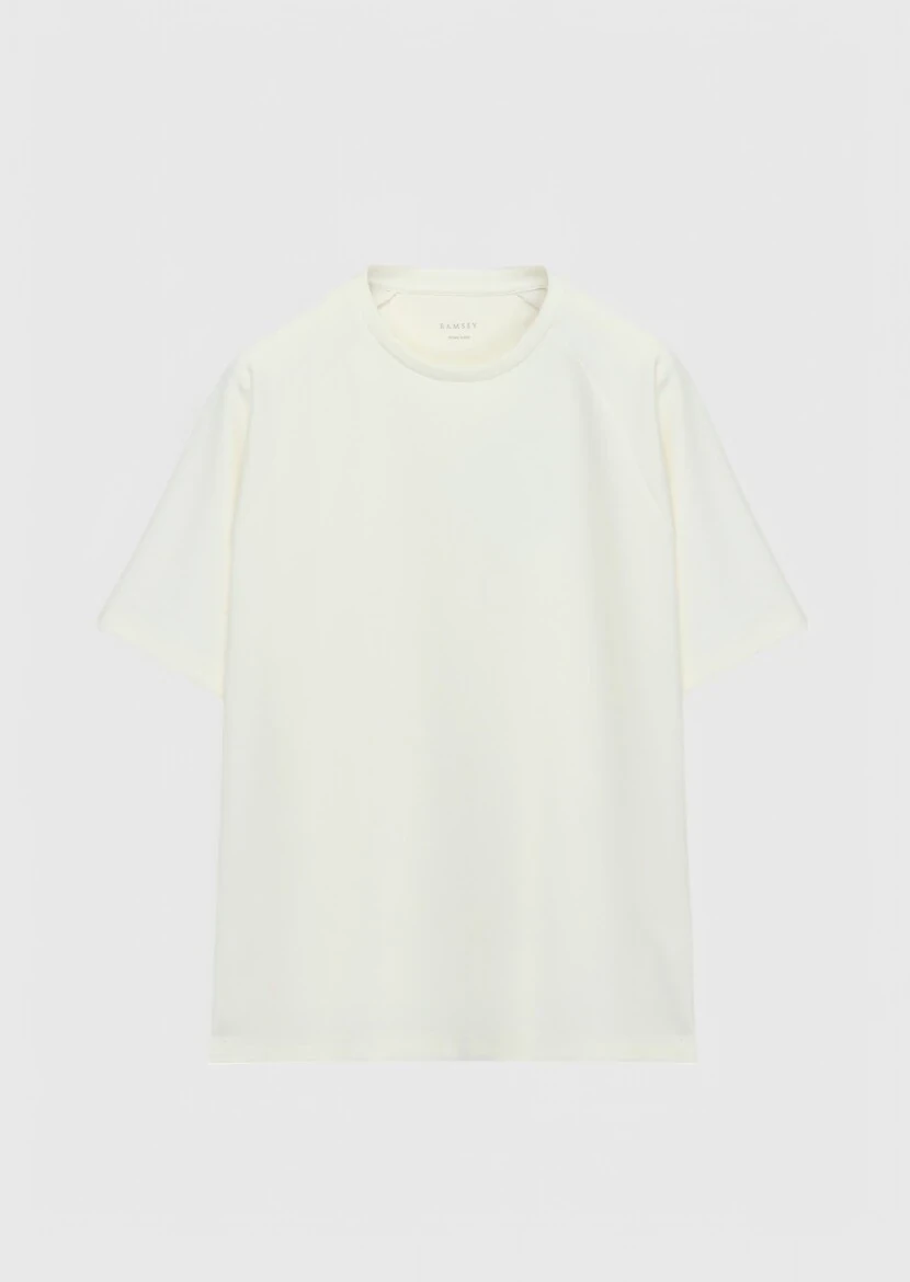 Ekru Bisiklet Yaka Düz Sweatshırt - 5