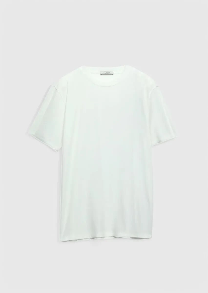 Ekru Bisiklet Yaka T-Shirt - 6