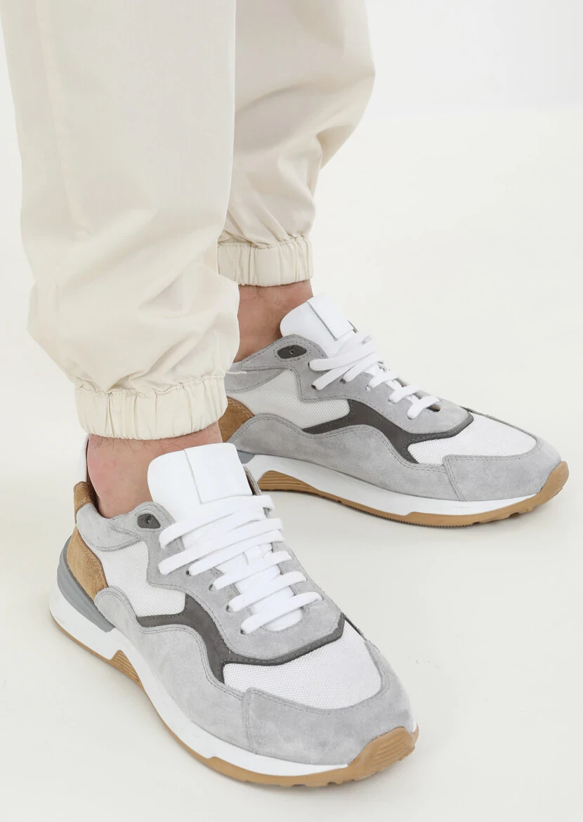 Ekru Düz Dokuma Jogging Fit Casual %100 Pamuk Pantolon - 4