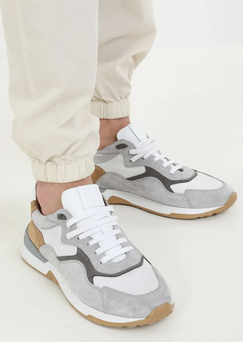 Ekru Düz Dokuma Jogging Fit Casual %100 Pamuk Pantolon - 4