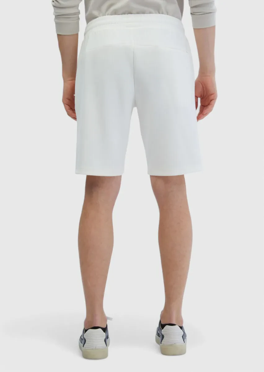 Ekru Düz Örme Jogging Fit Spor Bermuda - 6