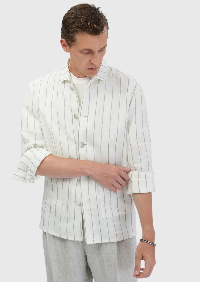 Ekru Gömlek Ceket - 3