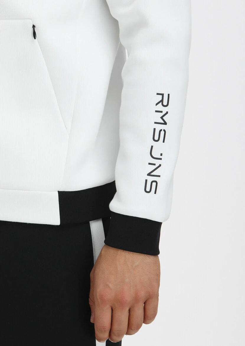 Ekru Kapüşonlu Düz Sweatshırt - 2