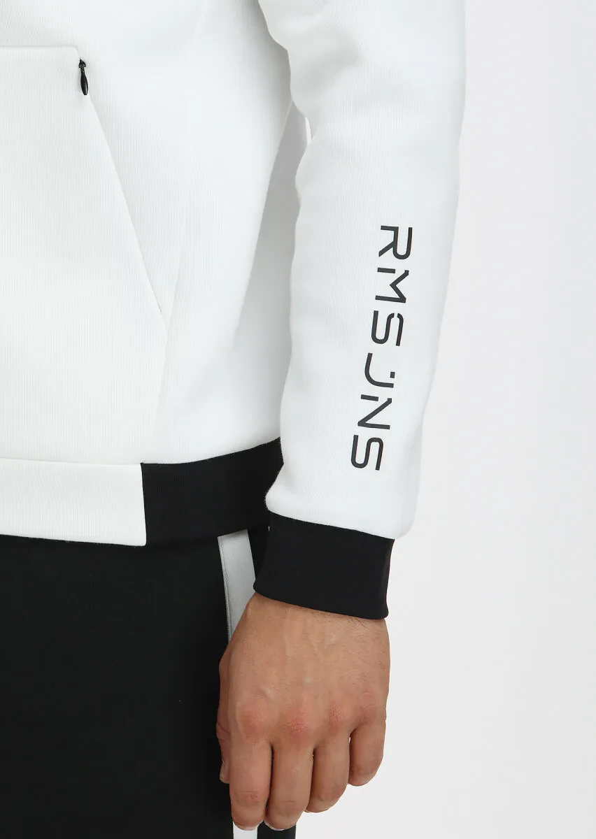 Ekru Kapüşonlu Düz Sweatshırt - 2