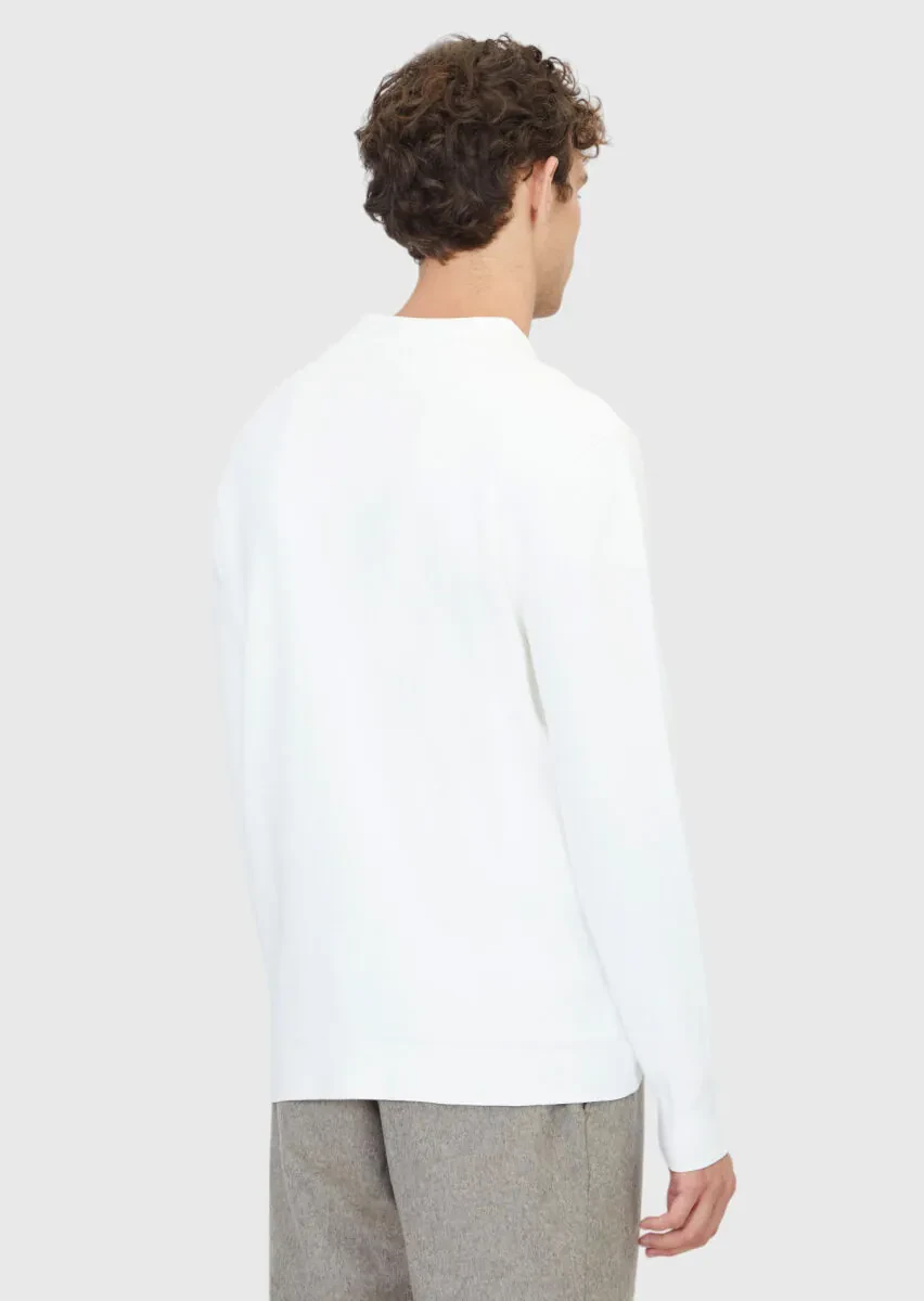 Ekru Polo Yaka Düz Örgü Triko Kazak - 5