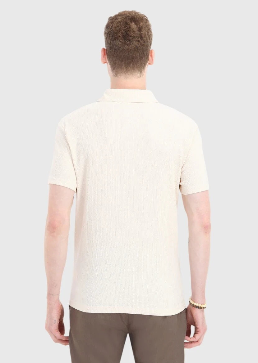 Ekru Polo Yaka T-Shirt - 4