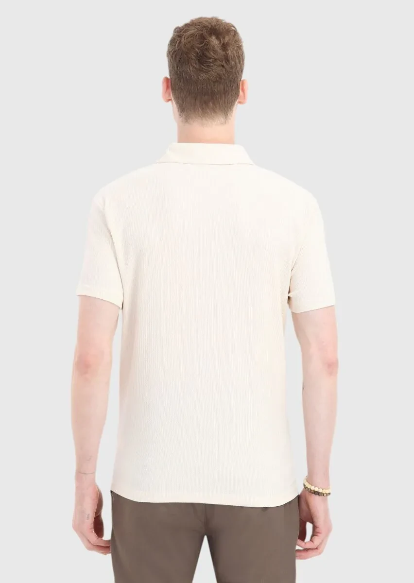 Ekru Polo Yaka T-Shirt - 4