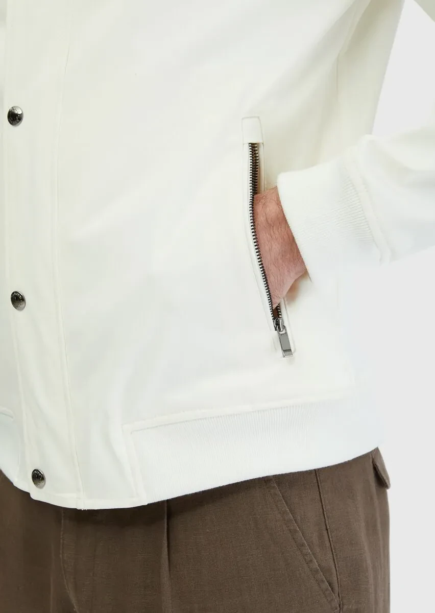 Ekru Regular Fit Dik Yaka Casual Dokuma Mont - 6