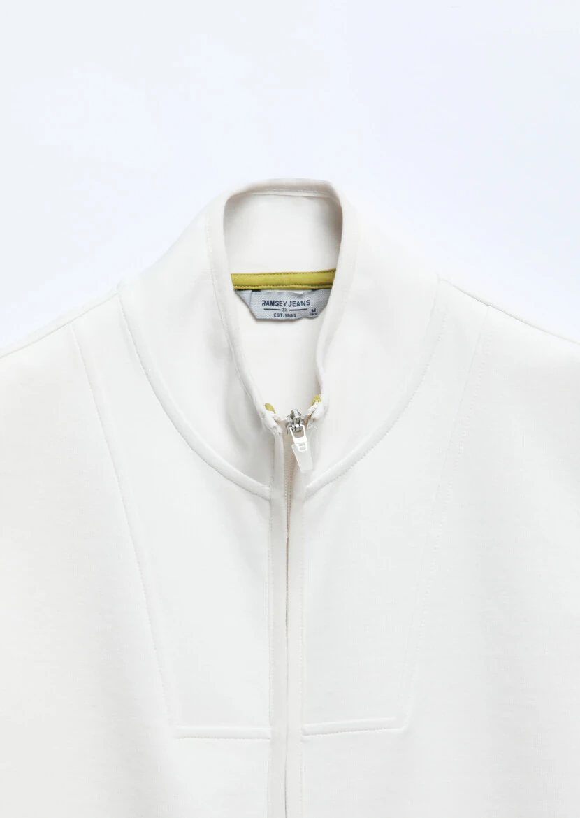 Ekru Regular Fit Dik Yaka Spor Örme Spor Yelek - 7