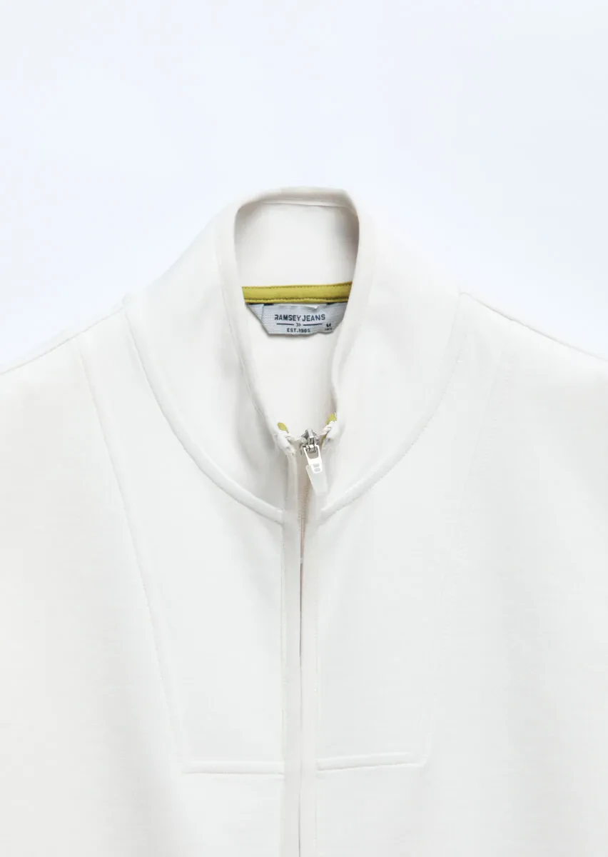 Ekru Regular Fit Dik Yaka Spor Örme Spor Yelek - 7