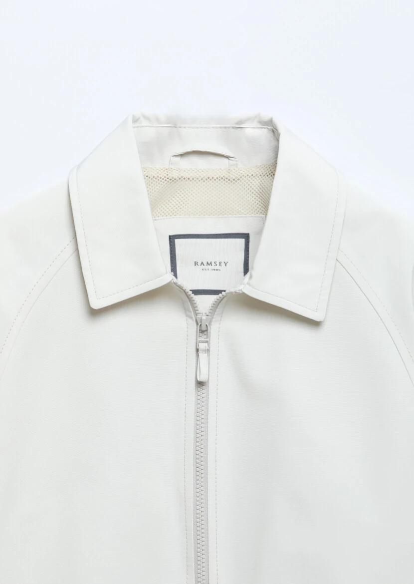 Ekru Regular Fit Gömlek Yaka Casual Dokuma Mont - 7