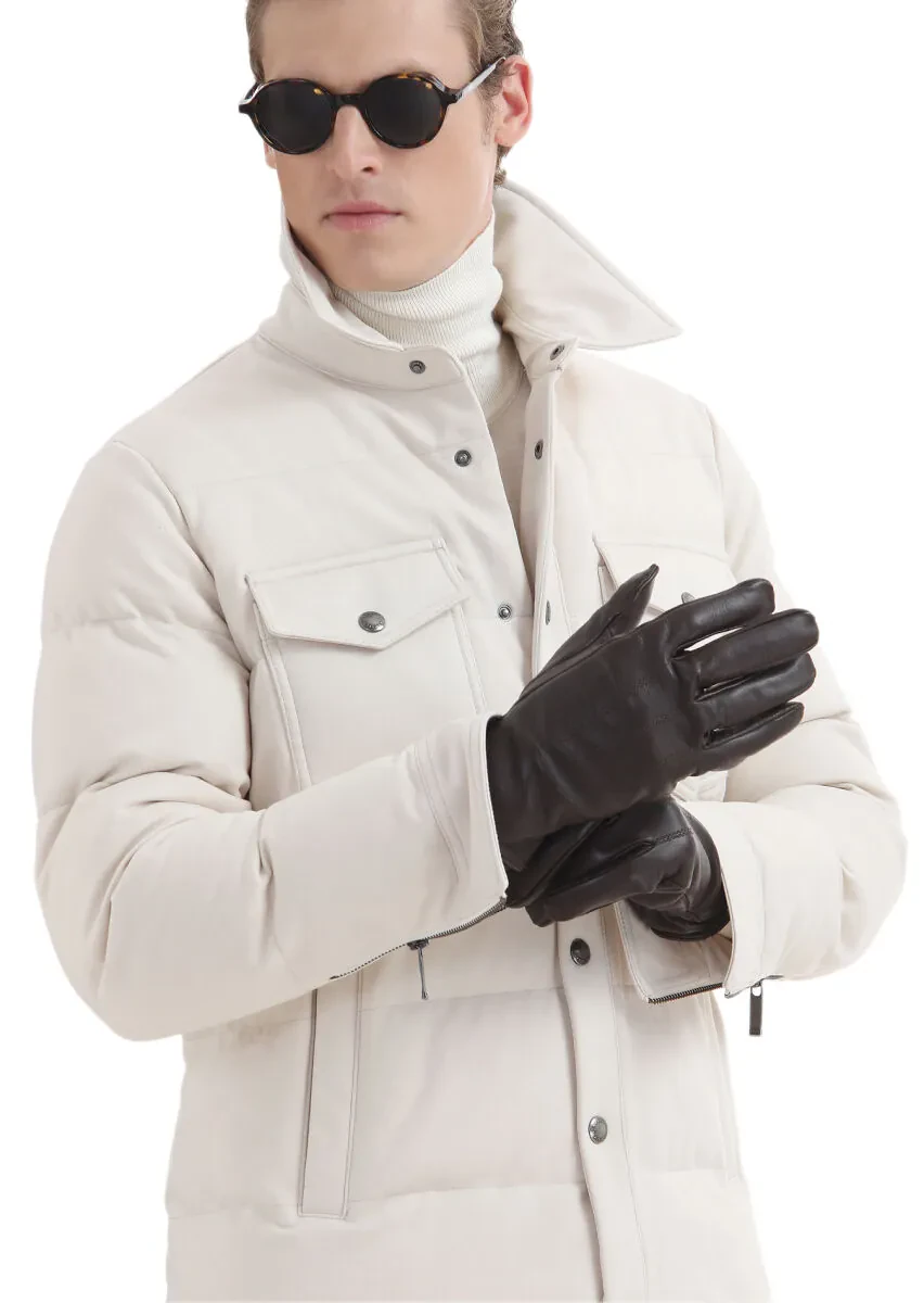 Ekru Regular Fit Örme Micro Jel Elyaflı Spor Ceket - 7