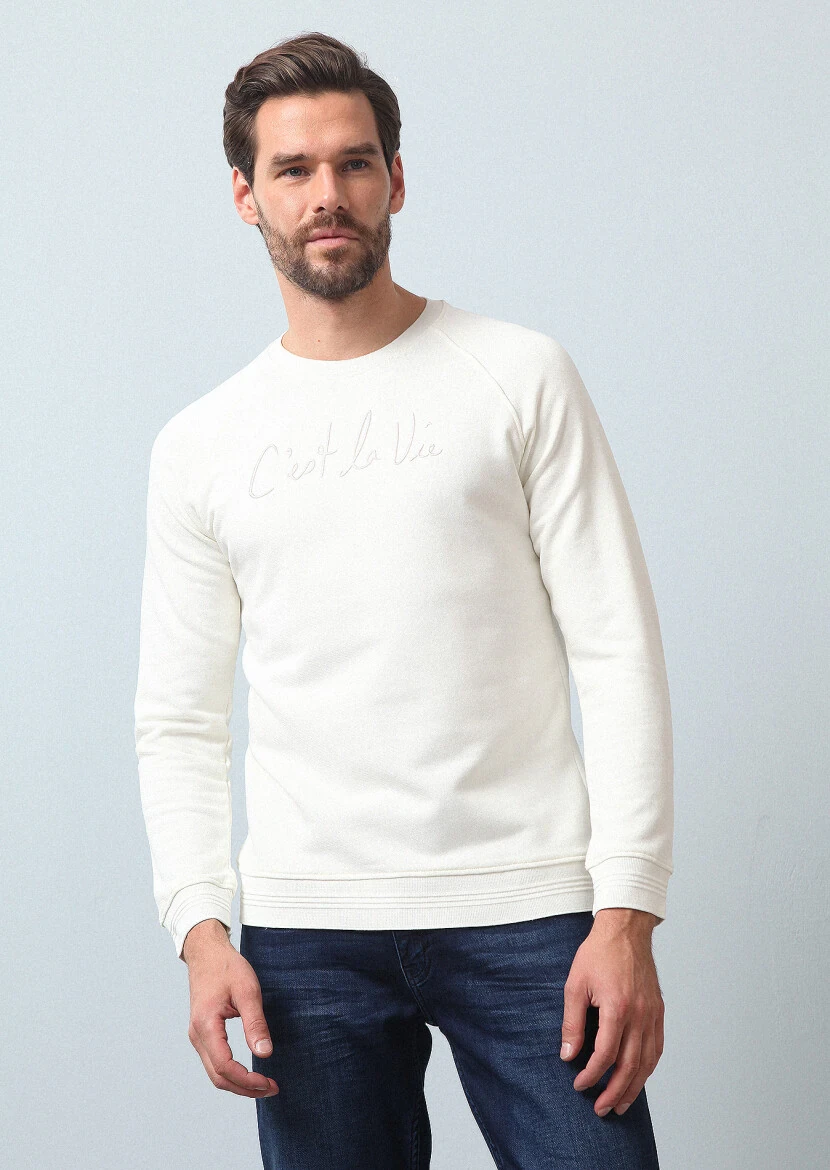 Ekru Sweatshırt - 4