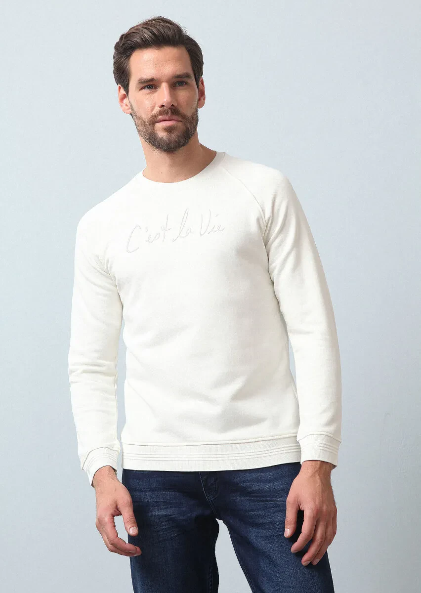 Ekru Sweatshırt - 4